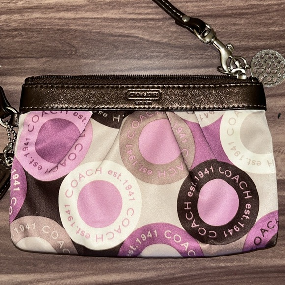 COACH OP ART PURPLE CLUTCH - Picture 6 of 11